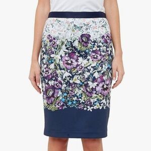 Ted Baker skirt Carpi Entangled Enchantment Floral Butterfly Pencil 2 Navy NEW